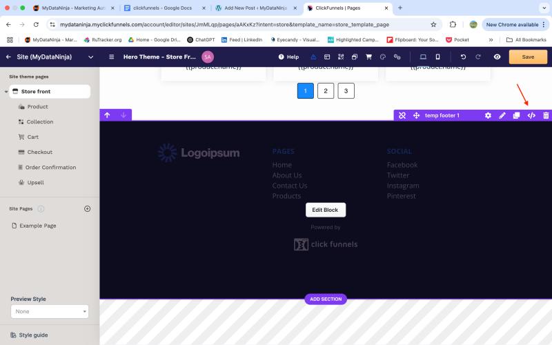 Clickfunnels script edit