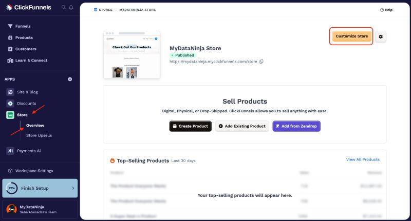 Clickfunnels store