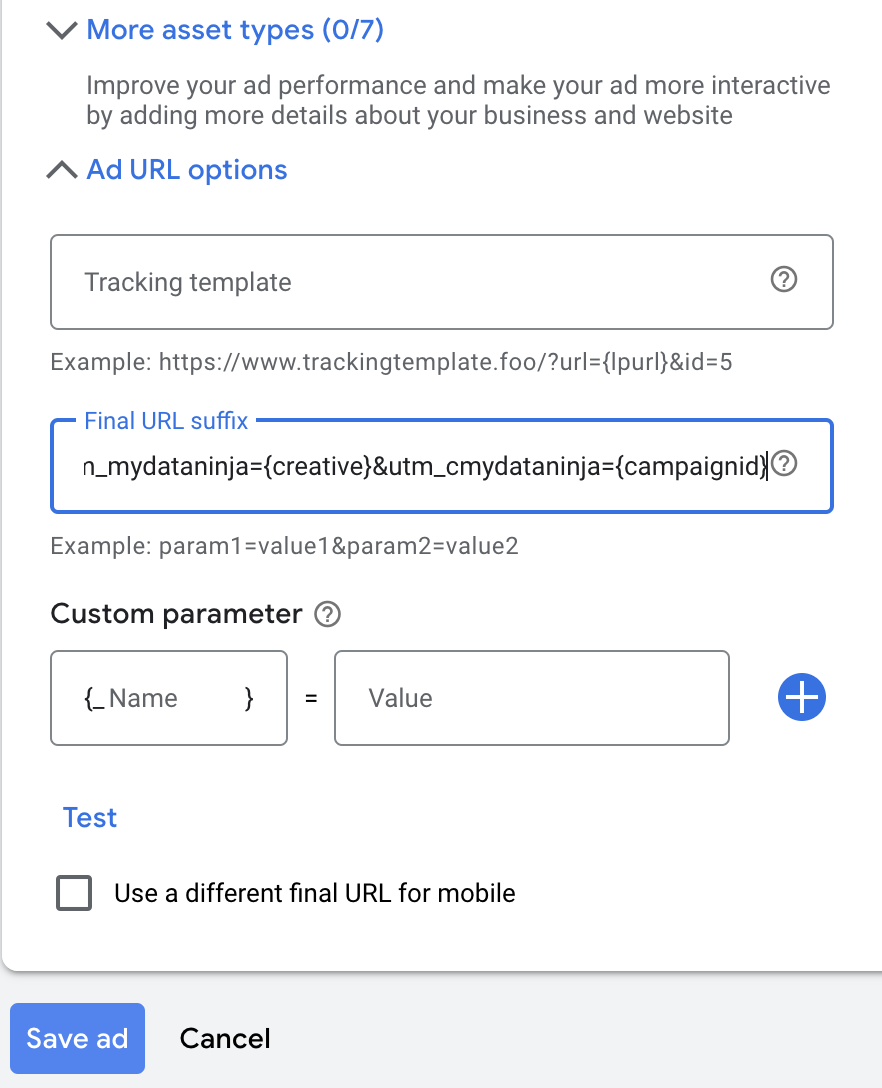 Google Ads Manual Setup